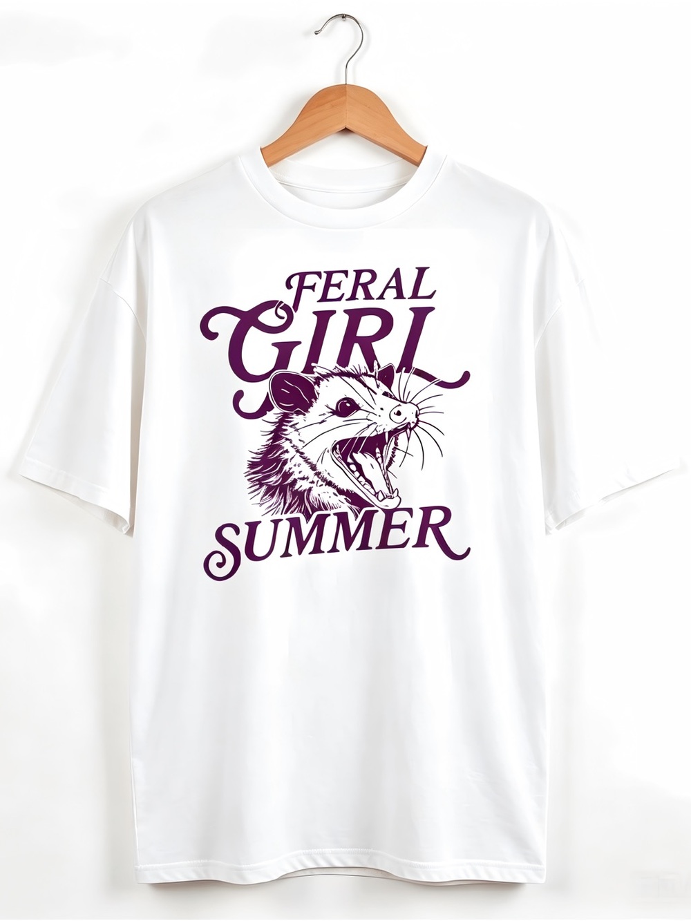 Feral Girl Summer Opossum Shirt, Funny Meme Opossum T Shirt, Feral Shirt